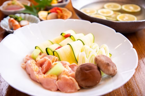【【夏季限定】澄んだかぼす出汁で味わう、豊後地鶏しゃぶしゃぶ会席プラン＜１泊２食付＞